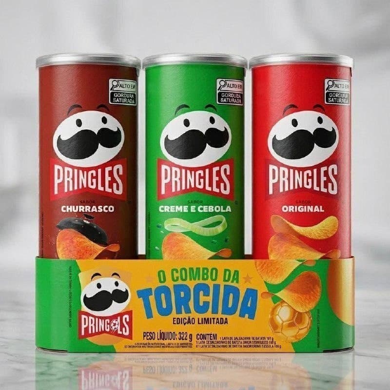 Pringles Tripack Festa do Futebol com 3 sabores