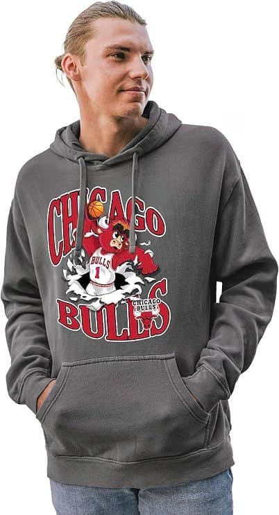 Blue 84 NBA Unisex-Adult NBA Officially Licensed Hooded Sweatshirt Ringspun Slam Mascot Black