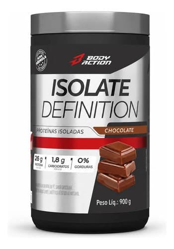 Whey Protein Isolado Isolate Definition BodyAction 900g Sabor Chocolate